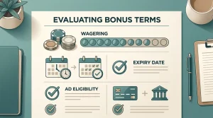 Illustrated checklist for checking UK casino bonus terms